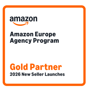 Amazon Agency in Europe: Seller & Vendor | Marche Web Marketing 15 Badge Amazon Europe Agency Program - Gold Partner 2026 New Seller Launches